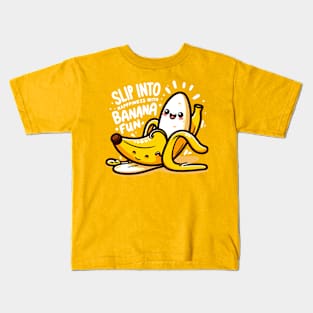 slip into happiness with banana fun Kids T-Shirt